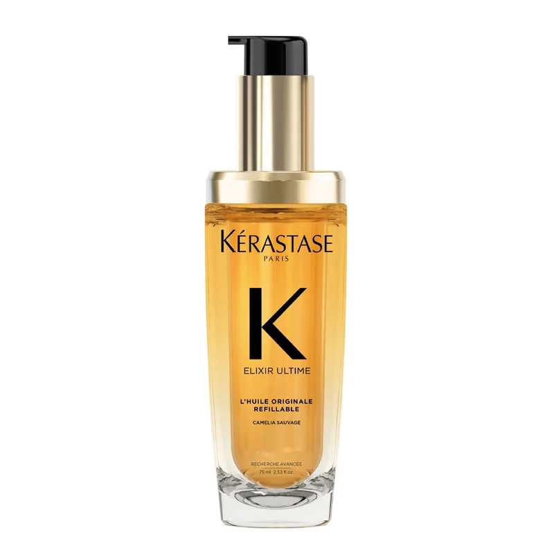 Kérastase Elixir Ultime L'Huile Originale Refillable Hair Oil, 75 ml product packshot | عبوة Kérastase زيت شعر كيراستاس إليكسير ألتيم لويْل أوريجينال قابل لإعادة التعبئة، 75 ml